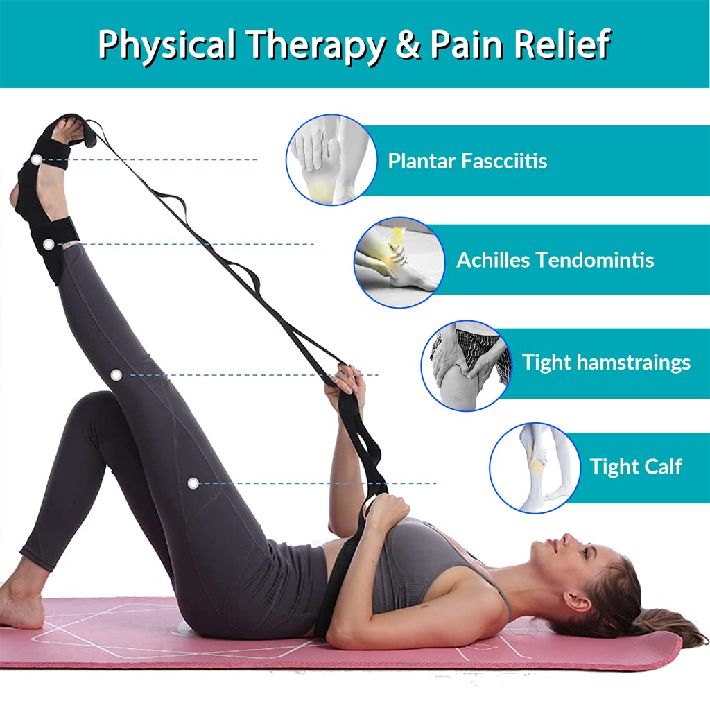 Proberos Yoga Belt for Women Men, 5 Loops Yoga Strap for Stretching, Yoga Bands for Yoga Exercise Fitness Rehabilitation Ligament Ankle Joint Correction Hemiplegia Training Proberos Yoga Belt for Women Men, 5 Loops Yoga Strap for Stretching, Yoga Bands for Yoga Exercise Fitness Rehabilitation Ligament Ankle Joint Correction Hemiplegia Training